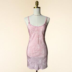 Pink Rose Jacquard Slip Dress